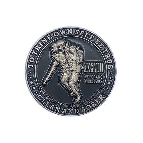 Veterans in Recovery AA Chip Sobriety Coin (1-60 Years) with Third Step Prayer on The Back. My Recovery Store AA Medallion
