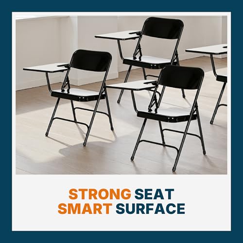 OEF Furnishings OEF5200 Series Heavy-Duty Folding Chairs with Tablet Arm, Steel Frame, Writing Surface, Dual Braces (2-Pack, Black, Right Handed) by OEF Furnishings - Image 2