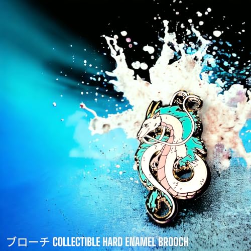 Image of KOZUKI HAKU DRAGON PIN - Green Enamel with Metal Base - Modern Unisex Pin - Fan Art