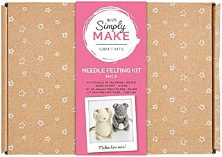 Needle Felting Kit Set, Create Your Own Felted Mice, Pack of 2, DIY Craft, Make Your Own, Home, Children And Adults Hobby
