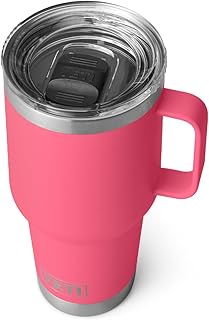 YETI Rambler 30 oz Travel Mug, Stainless Steel, Vacuum Insulated with Stronghold Lid, Tropical Pink