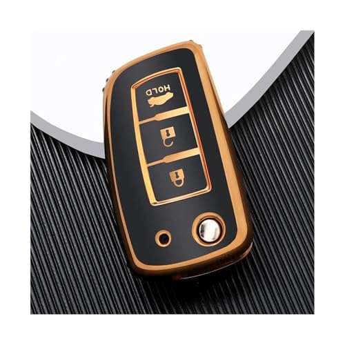 Coque de clé voiture TPU noir 3 boutons accessoire de protection pour Nissan