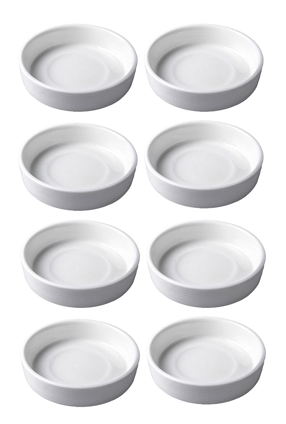 Mozacona 8pcs White Ceramic Seasoning Dishes Appetizer Plates,3 Inches