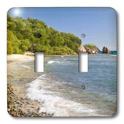 Interrupteur double bascule 3dRose décor plage des Îles Vierges Britanniques