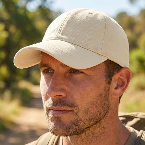 spxkd Baseball Cap for Men Women Washed Cotton Unstructured Baseball Hats Breathable Unisex Golf Dad Hat Beige — view 5