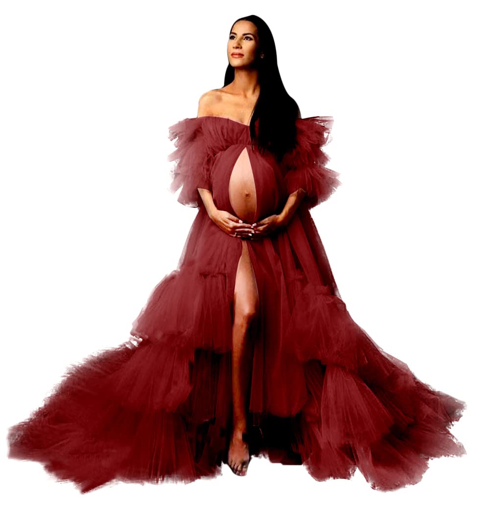 Emerald Green Maternity Tulle Robe for Photoshoot SY011