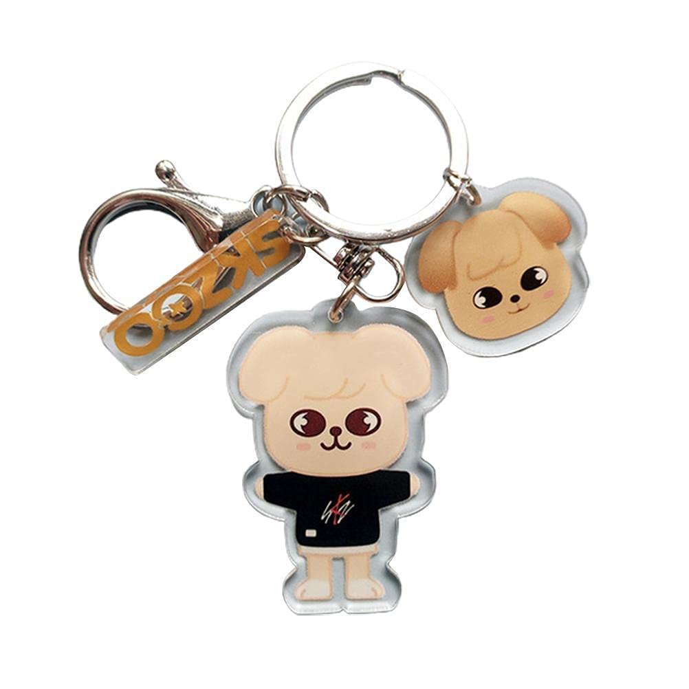 FeenmaiCartoon Keychain for Kids, Stray Kids Keychain Cute Animal Pendant, Acrylic Double Sided Pattern SKZ Backpack Pendant, K, L