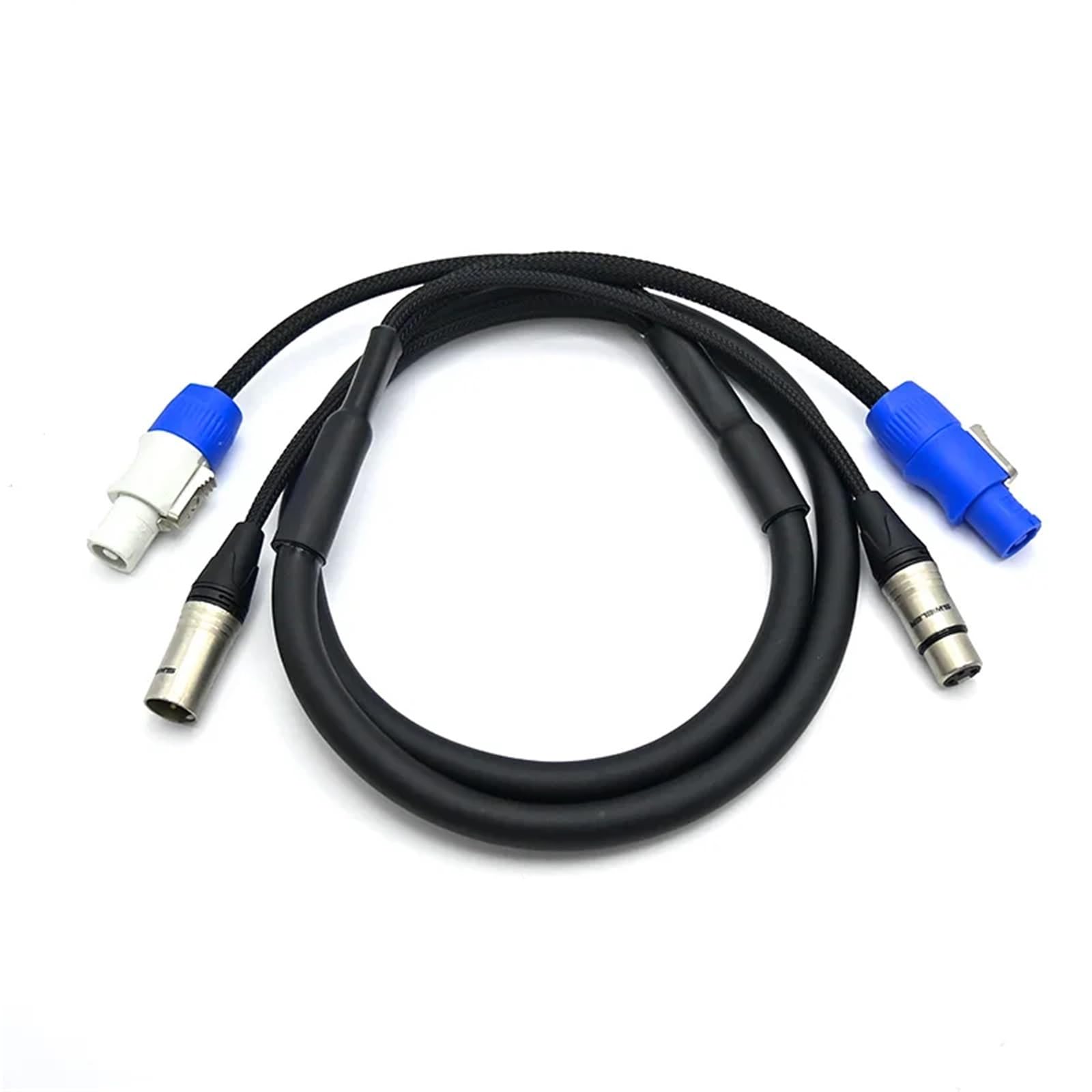Elastyczny kabel kombi 1 m, 2 m, 3 m, 5 m, 1,5 m, XLR DMX512 kabel zasilający (3 x 1,5 mm) do oświetlenia scenicznego, ruchoma głowica (3 metry)