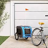 ARKEM Remorque de vélo pour Animaux de Compagnie Bleu et Gris,Remorque Velo,Remorque Chien,Remorque Vélo Pliable