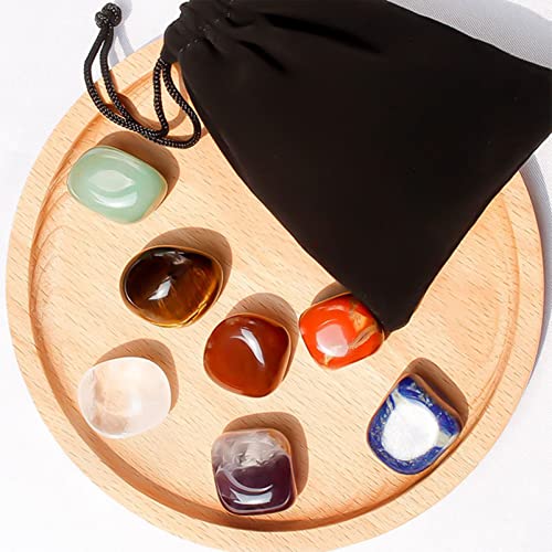 Healing Crystals Set, Chakra Healing Crystals for Beginners 7 Chakra Stone Set Natural Gemstones for Anxiety Relief Balancing Yoga Meditation and Spiritual Awakening Worry Stone Reiki Positivity Gift - Image 3