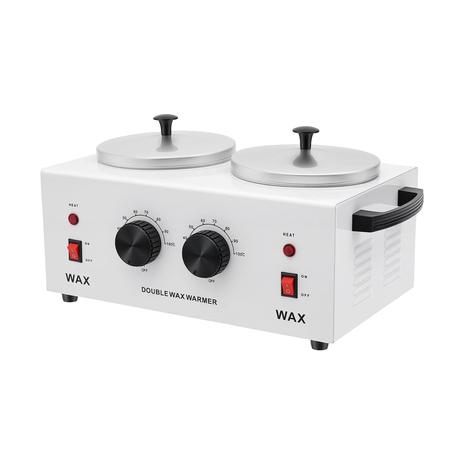 Podwójny podgrzewacz wosku 200 W, do usuwania włosów, podgrzewacz wosku, 2 doniczki, 400 ml x 2, profesjonalny podgrzewacz wosku 0-100°C, regulacja temperatury do domu, salonu fryzjerskiego