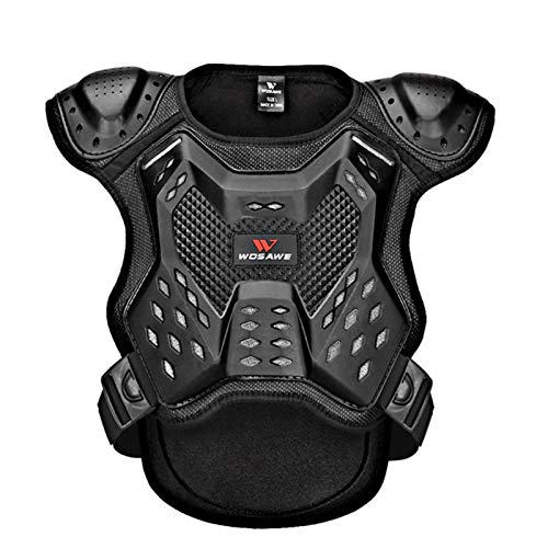 su-xuri Enfant Équipement De Moto Cross Scooter, Motard Gilet Protection Dorsale Et Plastron Ski Équitation, Enfant Équipement De Protection pour Sports D'armure.(Noir)