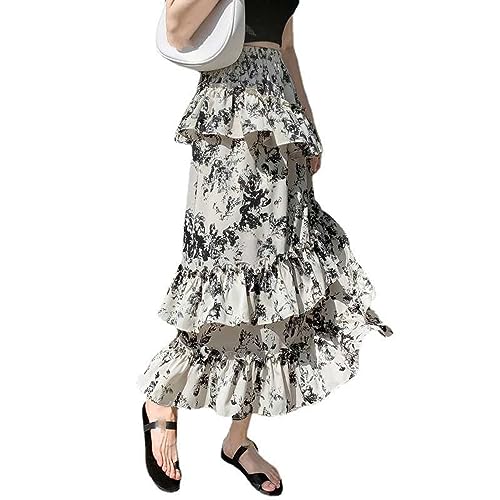Jupe florale en mosaïque de dentelle blanche taille XS pour femme
