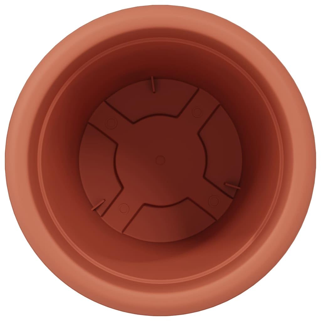 Runder Blumentopf 24 Stück Ziegelrot Ø 34 x 28 cm Kunststoff wetterfest leicht für Balkon Garten Terrasse Indoor Outdoor Pflanzenpflege