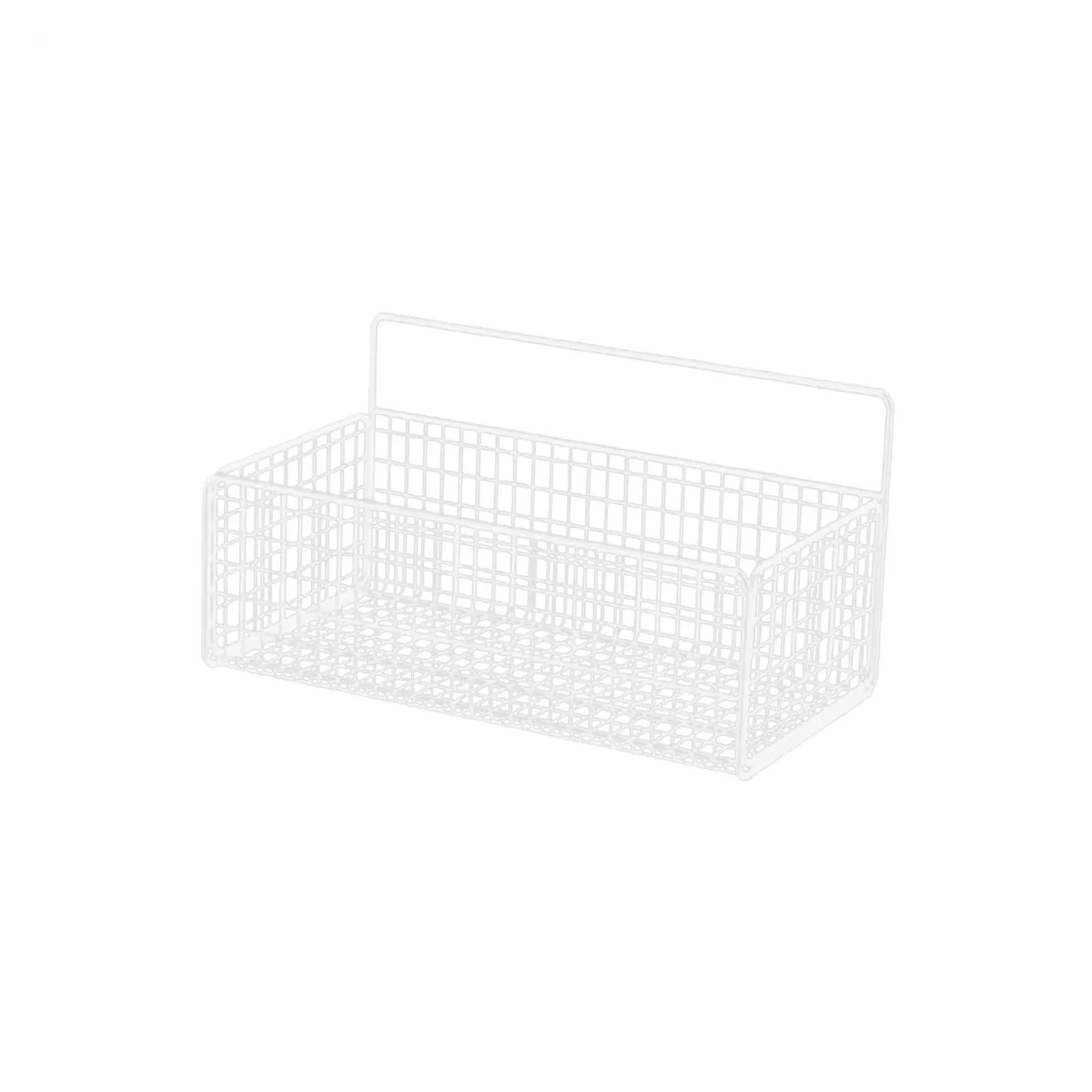 Hanging Kitchen Baskets Metal Farmhouse Food Storage Adhesive Floating Shelves For Home(White)