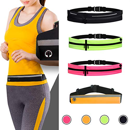 GothicBride Running Belt Waterproof Pocket Belt Waist Pack Pouch with 2 Expandable Pockets