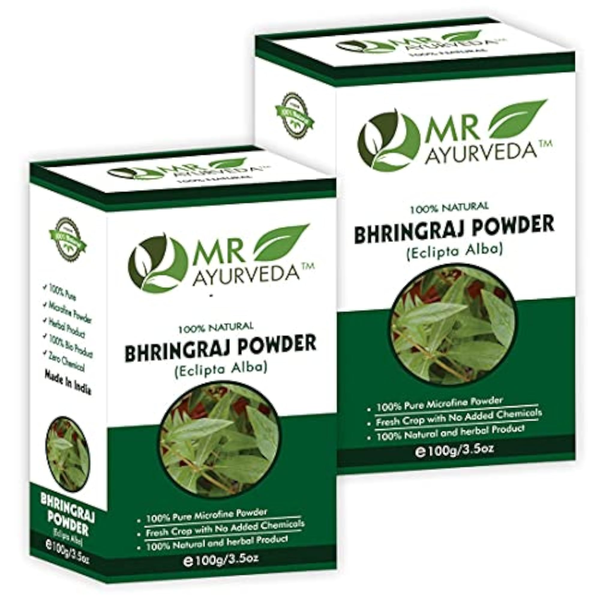 Bhringraj Powder Organic for Hair, Set of 2