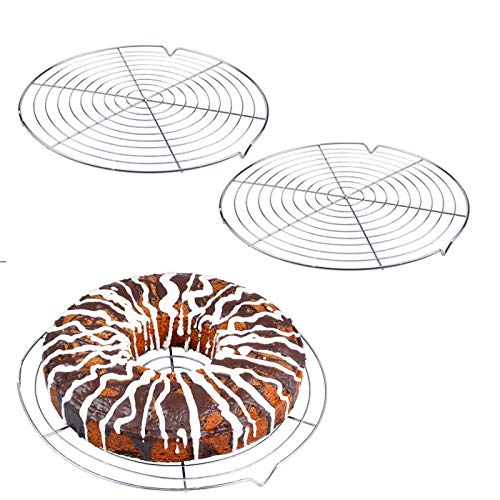 Nuluxi Pastel Antiadherente Rejilla de Enfriamiento Parrilla Enfriamiento Parrilla de Alambre Accesorios para Hornear Pastel Grid para bizcochos Pastel Pan Asado Cocinar Asar Parrilla Secado-2 Piezas