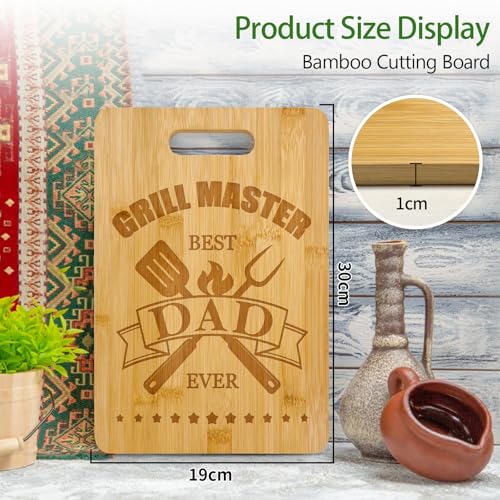 Niviy Gifts for Dad - Engraved Bamboo Cutting Board Christmas Gifts for Daddy - Dad Birthday Gifts from Daughter Son, Presents for Daddy on Father's Day Birthday Christmas - Image 3