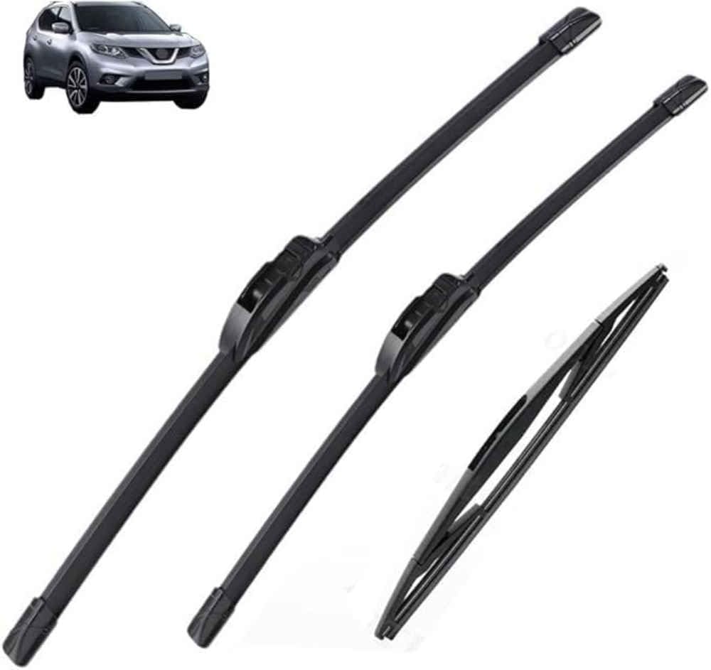 NYSLDSCO Premium Exact Fit Windscreen Wiper Blades for Nissan X-Trail T31 2007-2013 2008 Durable Natural Rubber Easy Fit for a Quiet and Streak Free Wipe