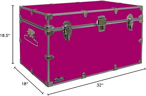 Miniatura 18 de C&N Footlockers - Baúl de almacenamiento XL para graduados - Fabricado en los Estados Unidos - Reposapiés de acero para dormitorio universitario y