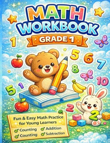 Fun Math Workbook – Grade 1: Engaging Practice for Kids Ages 6–7 | Addition, Subtraction, Counting, Place Value, and More (Math Mastery Workbooks – ... Fun Exercises to Build Skills and Confidence)