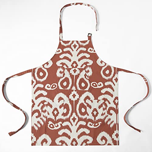 Image of HPD Half Price Drapes Aprons for Men Women with Large Pockets Adjustable Unisex PRTW-D38B-AP Srilanka Printed Cotton, 27 X 34 Inch, Srilanka Rust