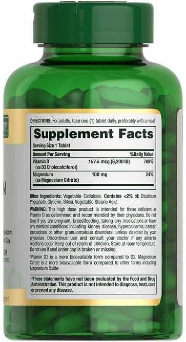 Miniatura 2 de Natures Bounty Advanced Vitamina D3 con fórmula inmunológica de citrato de magnesio, apoya la salud inmunológica y ósea, 180 tabletas, con estuche