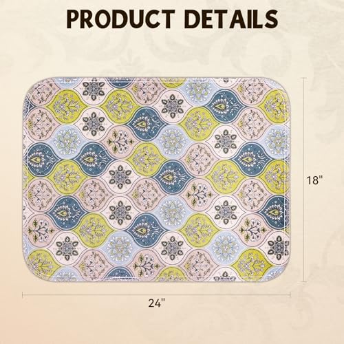 Washable Pee Pads for Dogs, Stylish Absorbent Reusable Training Dog Pads, Non-Slip and Leak-Proof Puppy Pads, Potty Pads for Crates, Whelping, Playpen, Bed and Floors, Cream/Multi 2 Pack 18" x24" — view 2