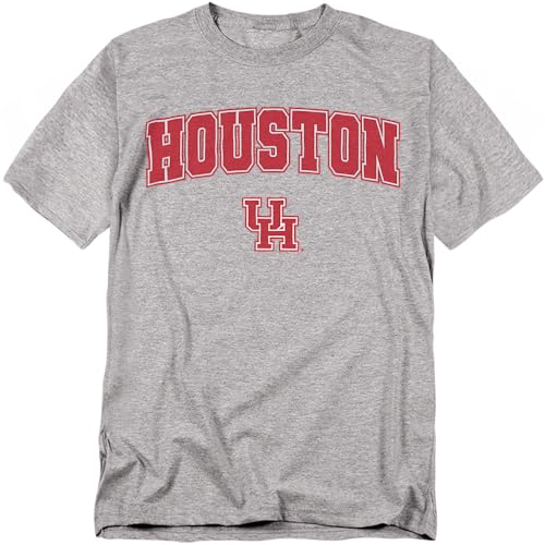 LOGOVISION University of Houston Arch Logo Unisex Adult T Shirt, Athletic Heather, Small