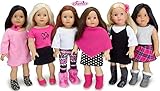 Sophia's American Girl Sized Mix and Match Fall Set Black, White and Pink Doll Clothes, Complete Wardrobe of 11 Pieces | Budget Friendly Line | Doll Sold Separately