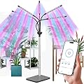 Grow Light for Indoor Plants 12-65 Inches Height Adjustable Plant Growing Lamps 5 Heads Red Blue Full Spectrum LED Auto On/Off Timer (Full Spectrum, Five Heads)