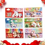 Bolsitas Rojas Año Nuevo Chino 2026 | 6 Piezas Decoraciones De La Suerte Para La De,Dinero Suerte Hong Bao Y Sobre Rojo | Para Celebraciones De Cumpleaños Niños Niños Y Niñas