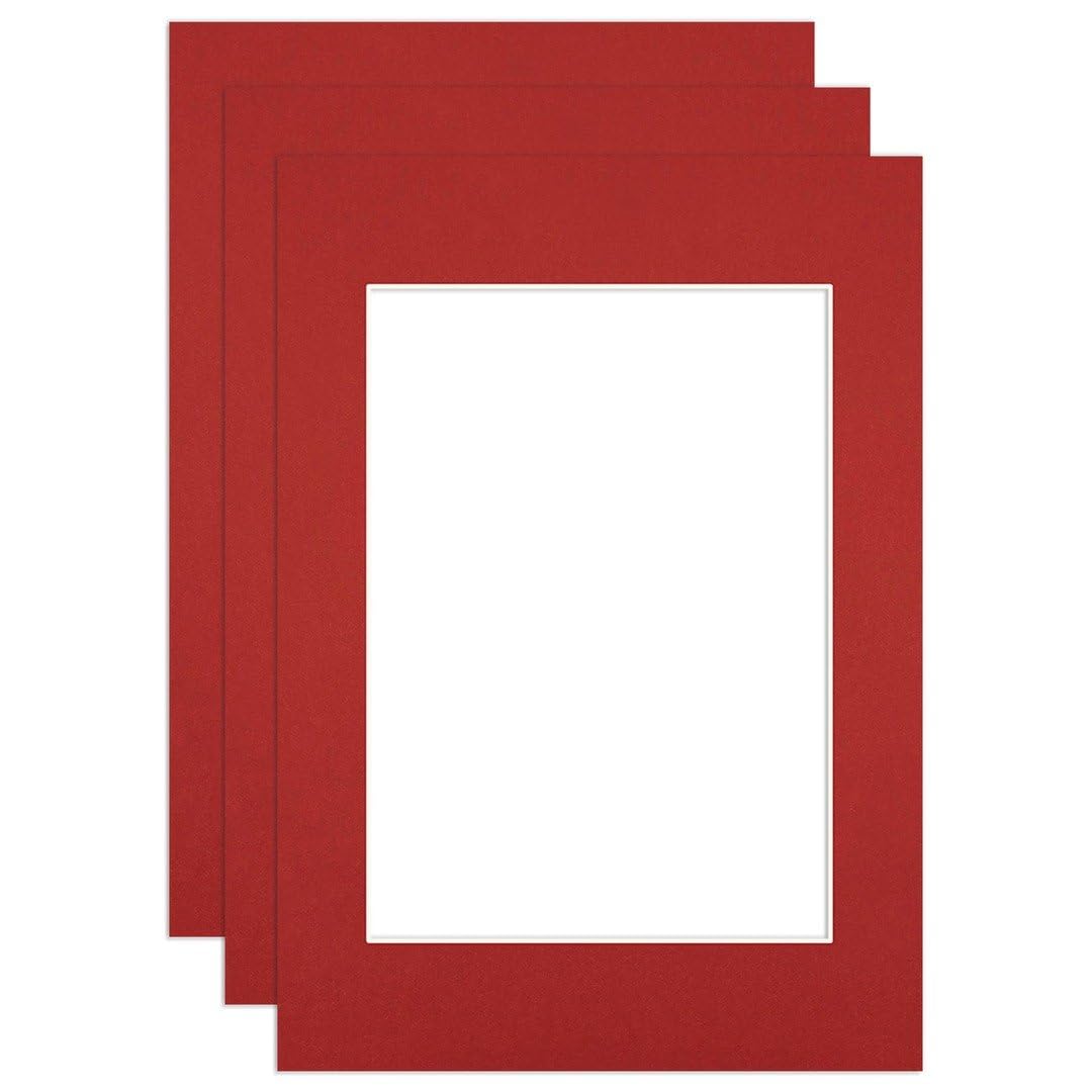Procut Global A5 Crimson Picture Mounts - Fits A6 Photo Size