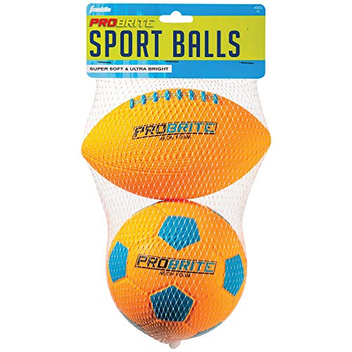 Franklin 60163 Mini Pro Brite Foam Football & Soccer Ball, Multi #TOP3