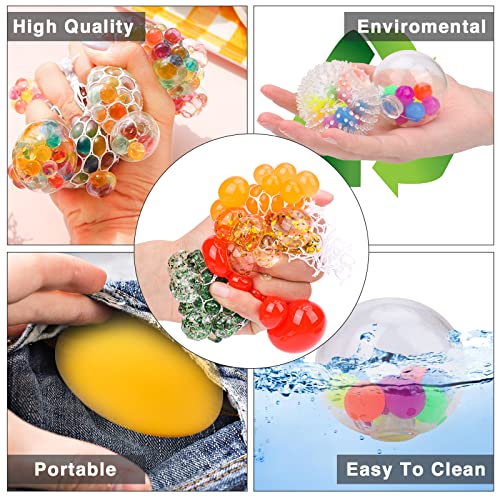 Besnel Sensory Stress Balls Set Fidget Toys, Squishy Stress Relief Ball, 20 Pack Squeeze Ball Toys For Adults Kids Autism Hyperactivity , Stress Relieve, Increase Entertainment #TOP4