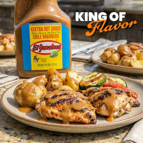 Image of El Yucateco XXXtra Hot Habanero Sauce, 4 fl oz (Half Gallon) | Authentic Mexican, Chile Habanero, Extra Heat, Imported from Mexico