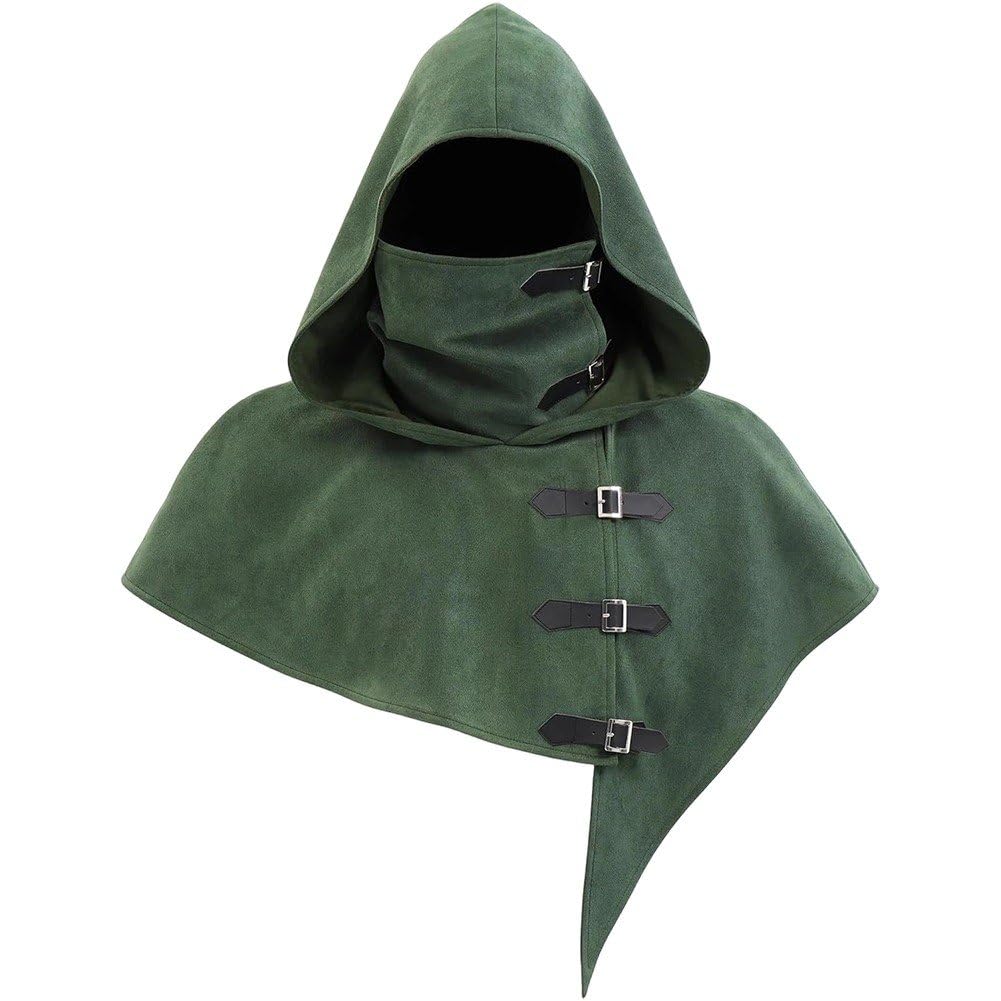 Medieval Cowl Cloak Halloween Witchcraft Pagan Hooded Monk Costume Cape