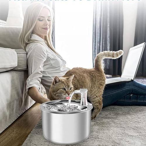 Fuente para gatos automática 2L acero inoxidable miniatura 4
