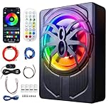 10 Inch 12V Slim Under Seat Car Subwoofer 1200W Max Power with Built-in Amplifier APP Control LED Colour Light Hi/Lo Input for SUV Truck MPV Bass Speaker Subwoofer