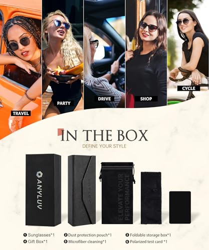 Image of ANYLUV Womens Sunglasses Polarized Sunglasses for Women, Trendy Woman Polarized Ultraviolet Protection Travel