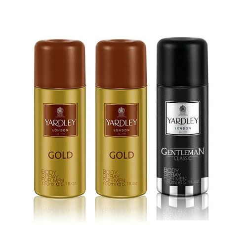 Yardley London Gold-2, Gentleman-1 Deo Aerosol Combo For Men(Pack Of 3)