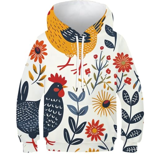 Hoodie adolescent pour le collège et le sport pull confort à capuche imprimé 3D mode 11-13Y