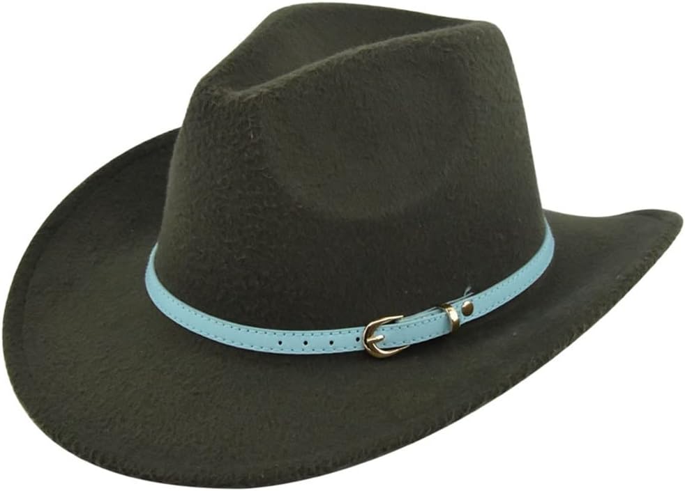 Cowboy Hat Belt Woolen Top Hat Ethnic Hood Retro Jazz Hat
