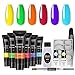 Produktbild ROSALIND Poly Nail Extension kit, 6 Farben Regenbogen rot blau grün Nagellck Gel Set Zum Abziehen Soak Off Gel Polish French Shellac Farben