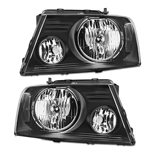 Image of for 2004-2008 Ford F150 Headlights Assembly Black Pair
