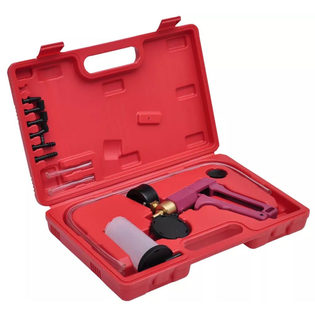 Kit Spurgo Freni Portatile - Pompa A Vuoto 2 In 1 Con Vacuometro, 23 Pezzi Per Auto, Camion E Moto
