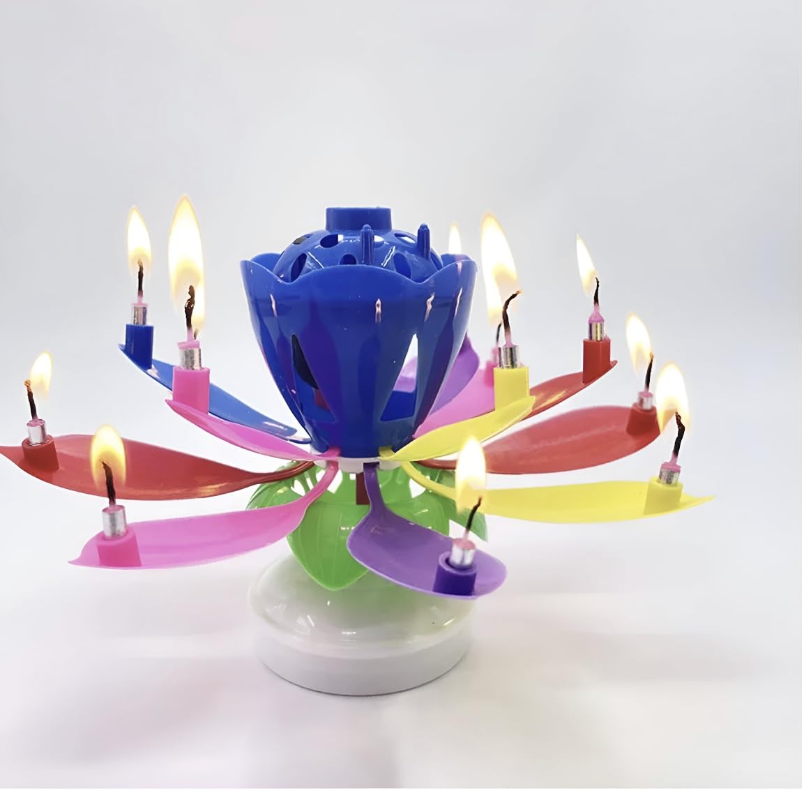 Lotus Birthday Candle-Rainbow