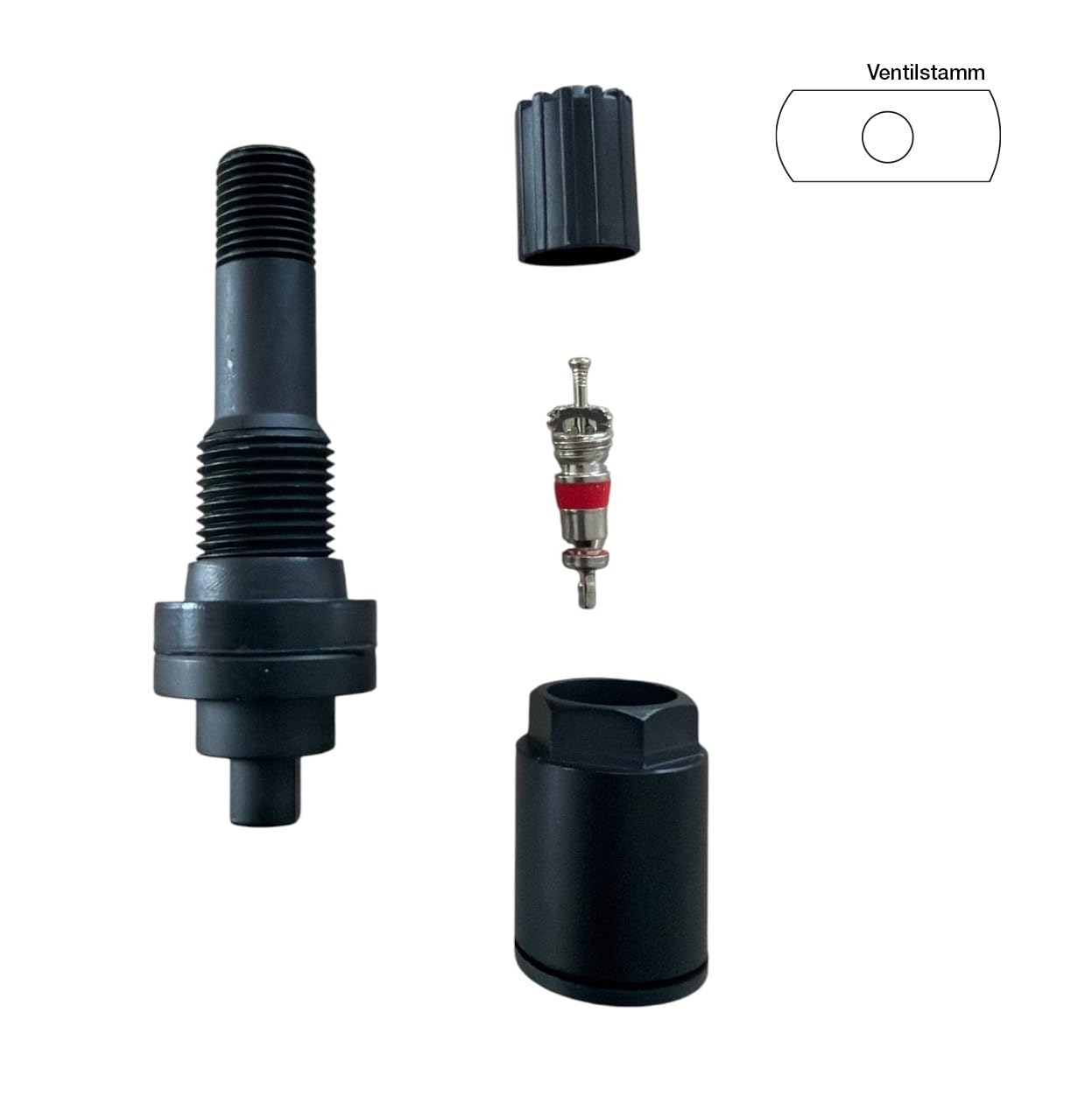 Service-Kit für RDKS/TPMS – Ersatzventil Reifendrucksensor kompatibel für TESLA - Komplettes Metall-Ventil (Clamp-In) inkl. Schraube für OE-Ref.: 1490701-01-B – 20 Stück - Silber