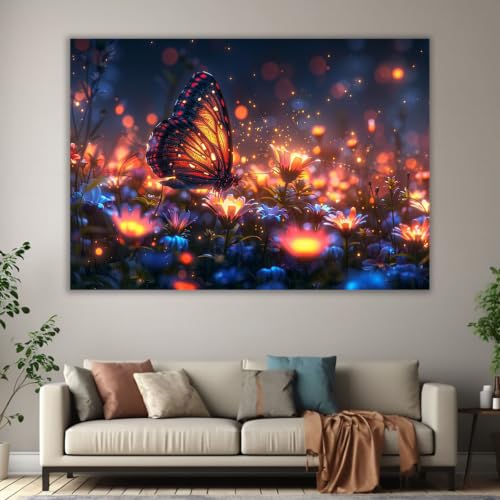 Cuadro en lienzo de mariposa para dar un toque vintage y acogedor a tu dormitorio o sala 3